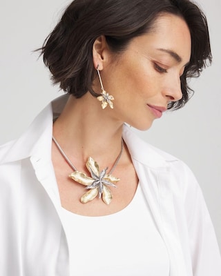 Chico's Originals Mixed Metal Flower Pendant Necklace | Chico's